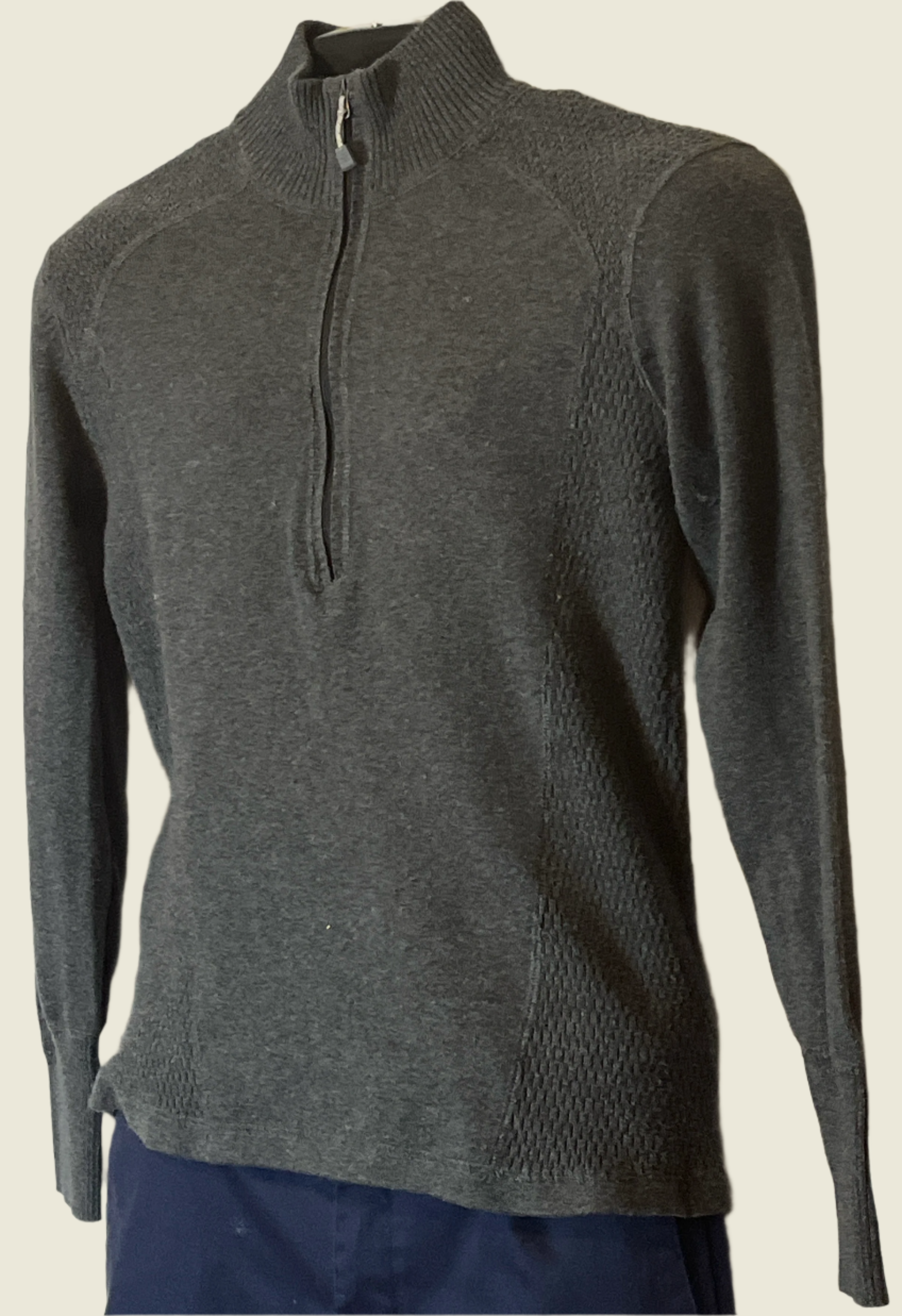 Eddie Bauer Men’s Pullover with quarter zip Gray Sweater(size large)