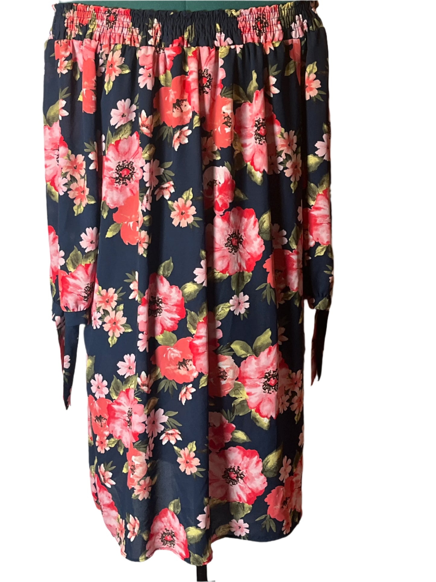 Love J Blue/Pink Floral Kimono Style Dress (Size 2x)