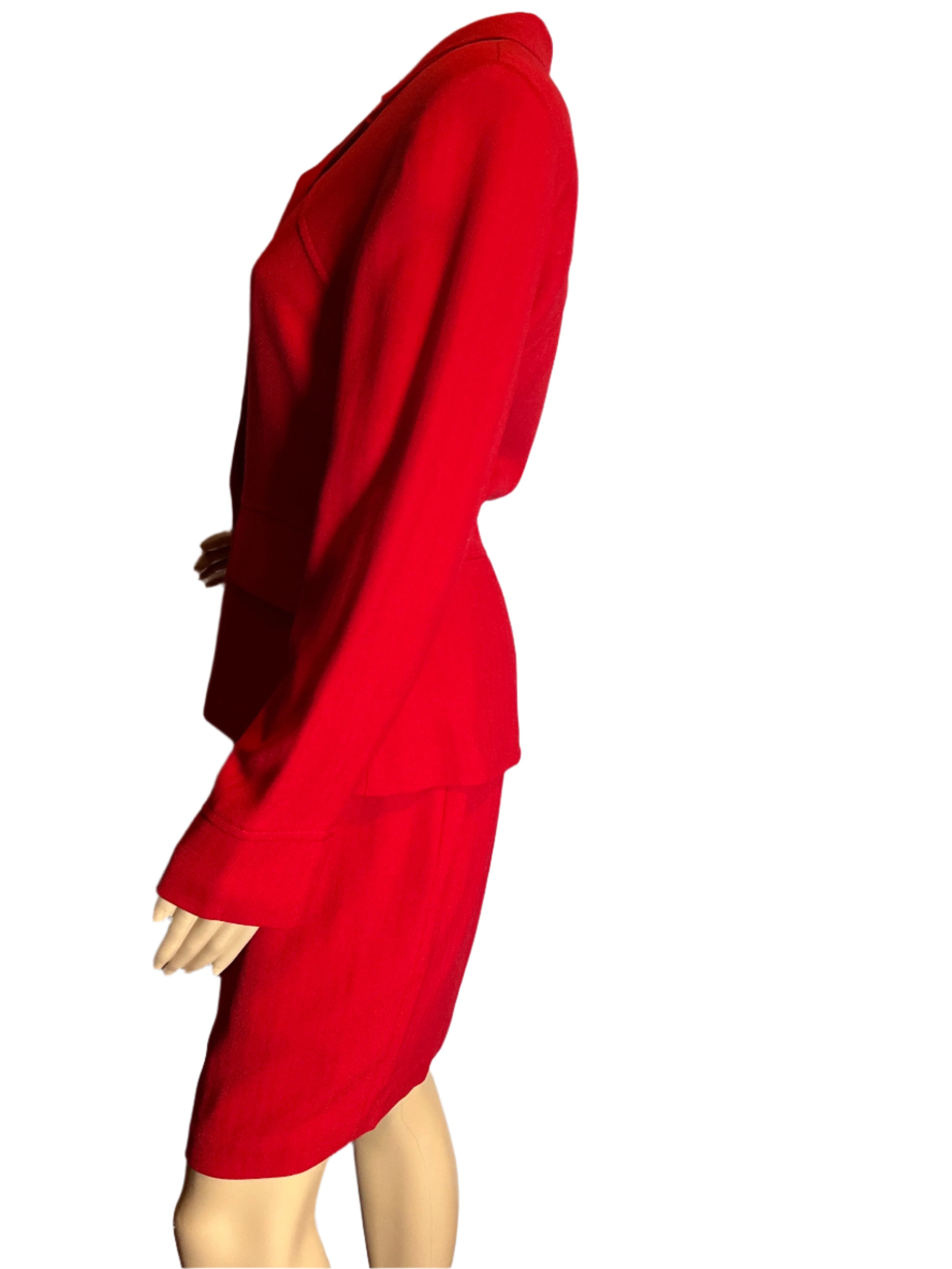 Barami Red Skirt Suit Set (size 6)