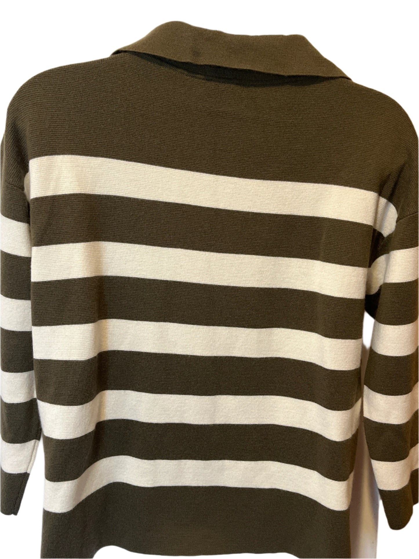 Talbots Brown and Beige Pull over Striped V neck sweater(Size 2x).