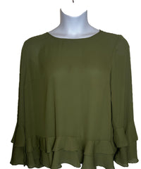 Green Pull Over Blouse with Bell Sleeves (Worthington) Size XXL