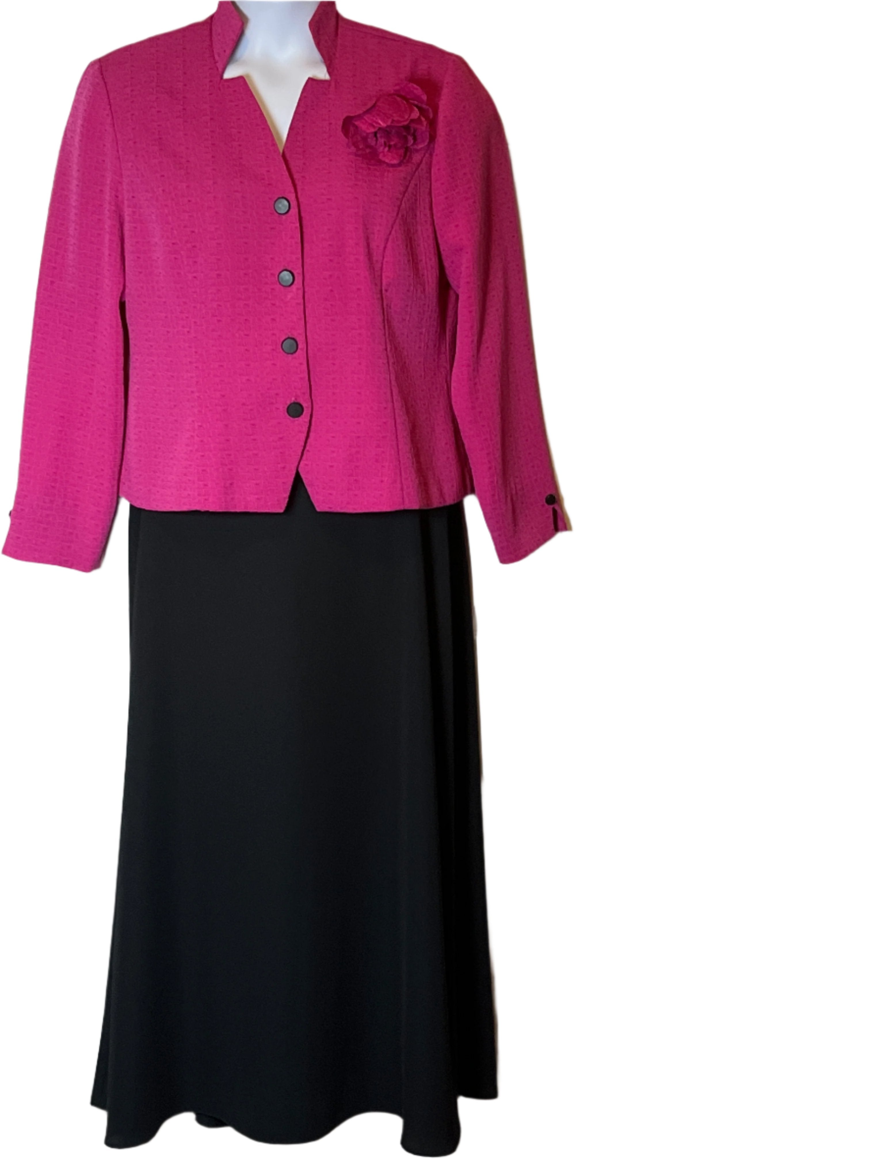 Positive Attitude 2 Piece Pink Skirt Suit Set. Stylish/Modest with A line Skirt Style