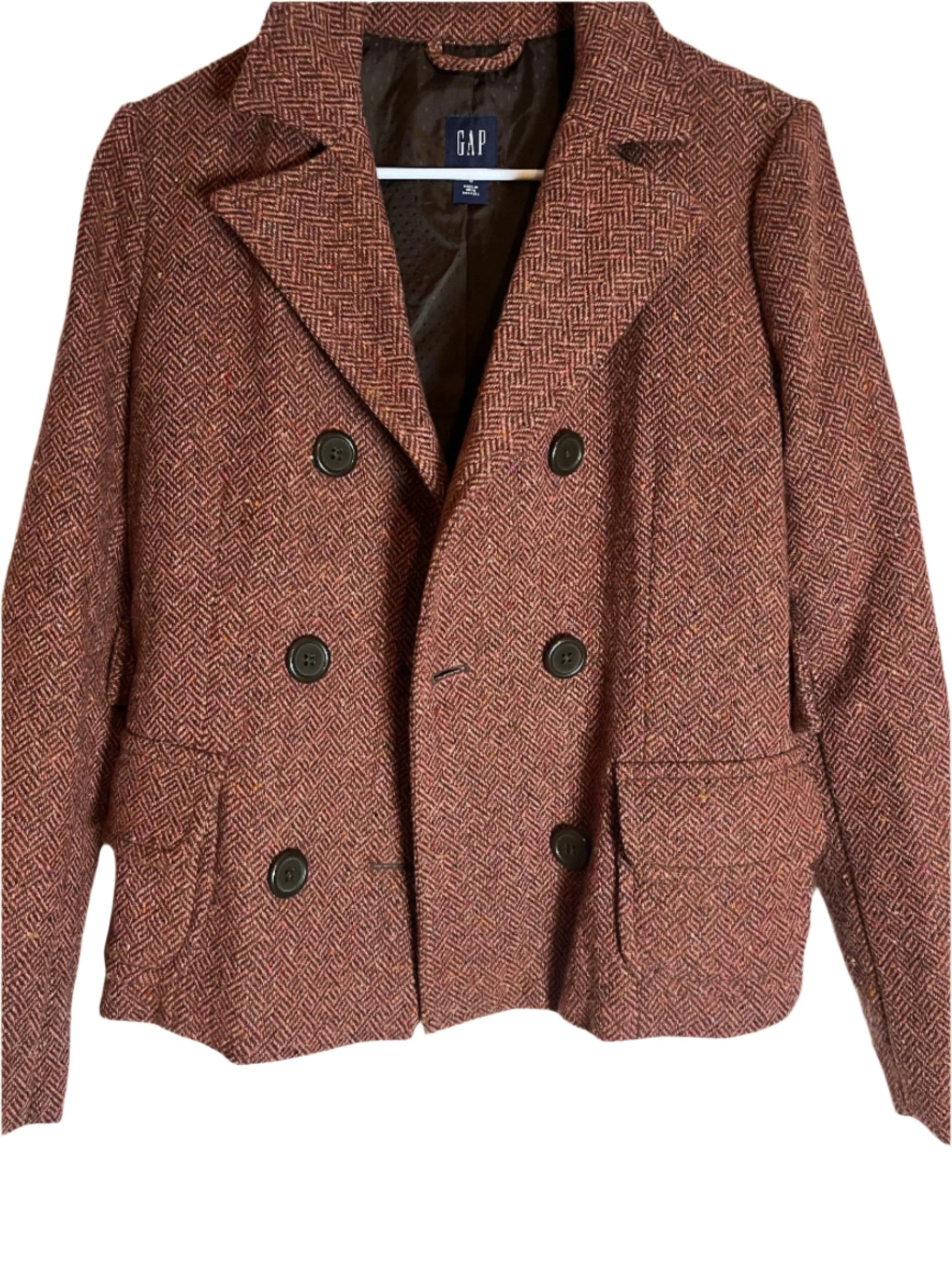 Gap warm and light Brown buttoned  (size 6) pea coat