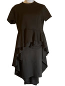 Asymmetrical Short Sleeves black Blouse (size 3x)