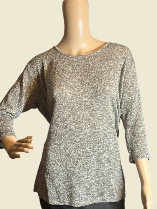 Forever 21 Plus Size Dressy Women’s Sparkling Gray Top/Shirt