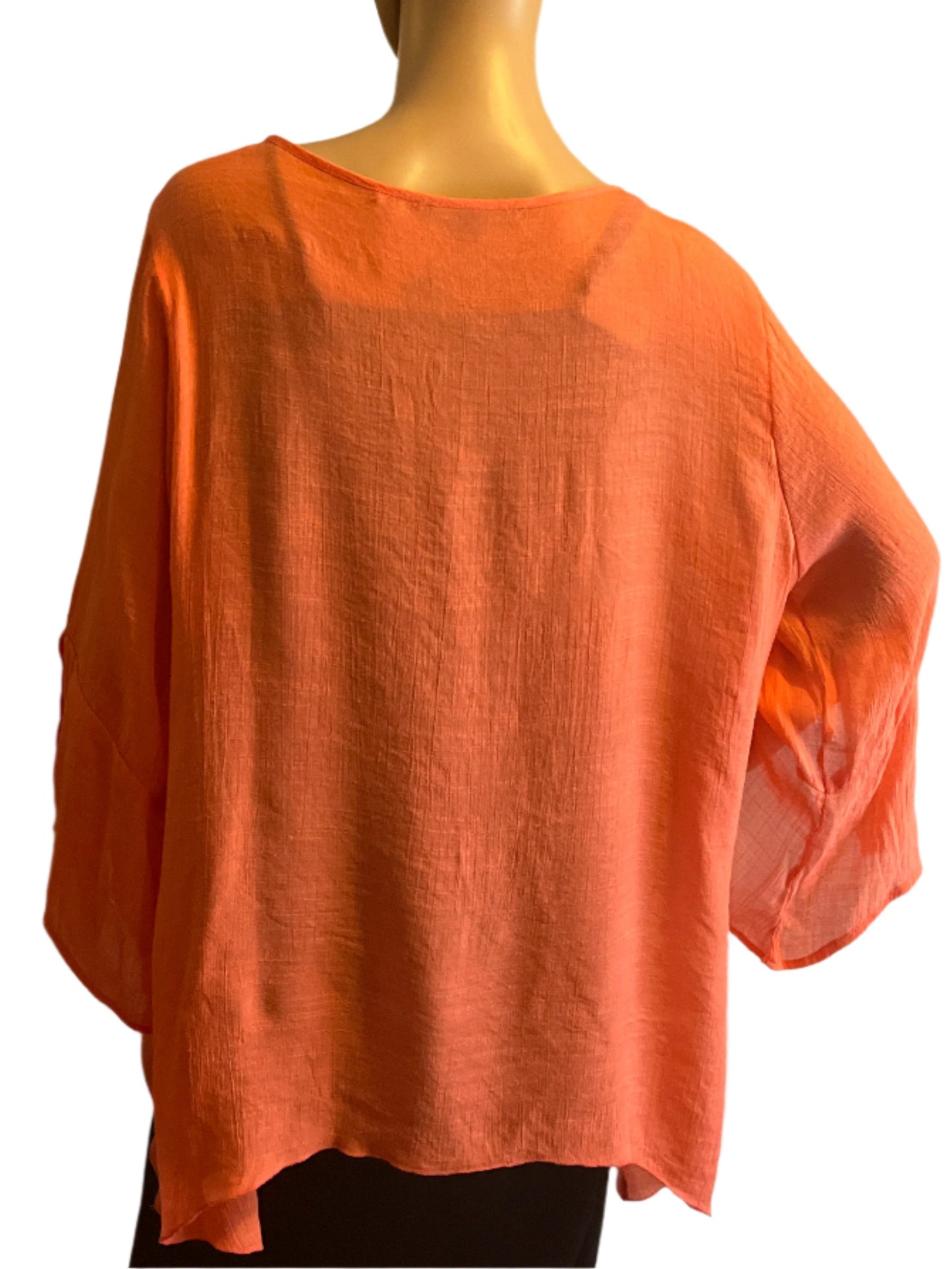 Zac & Rachel Women Orange Loose Fitting Pull Over blouse (embroidery)