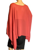 Bat wing( 2xL) pink-asymmetrical Pull over blouse