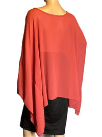 Bat wing( 2xL) pink-asymmetrical Pull over blouse