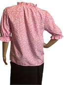 Mellowday Pink Pull Over Loose Fitting Casual short sleeves Blouse (Size Small)