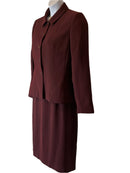 Kasper 2 Piece Skirt(pencil) suit set(buttoned jacket)-Burgundy size 12