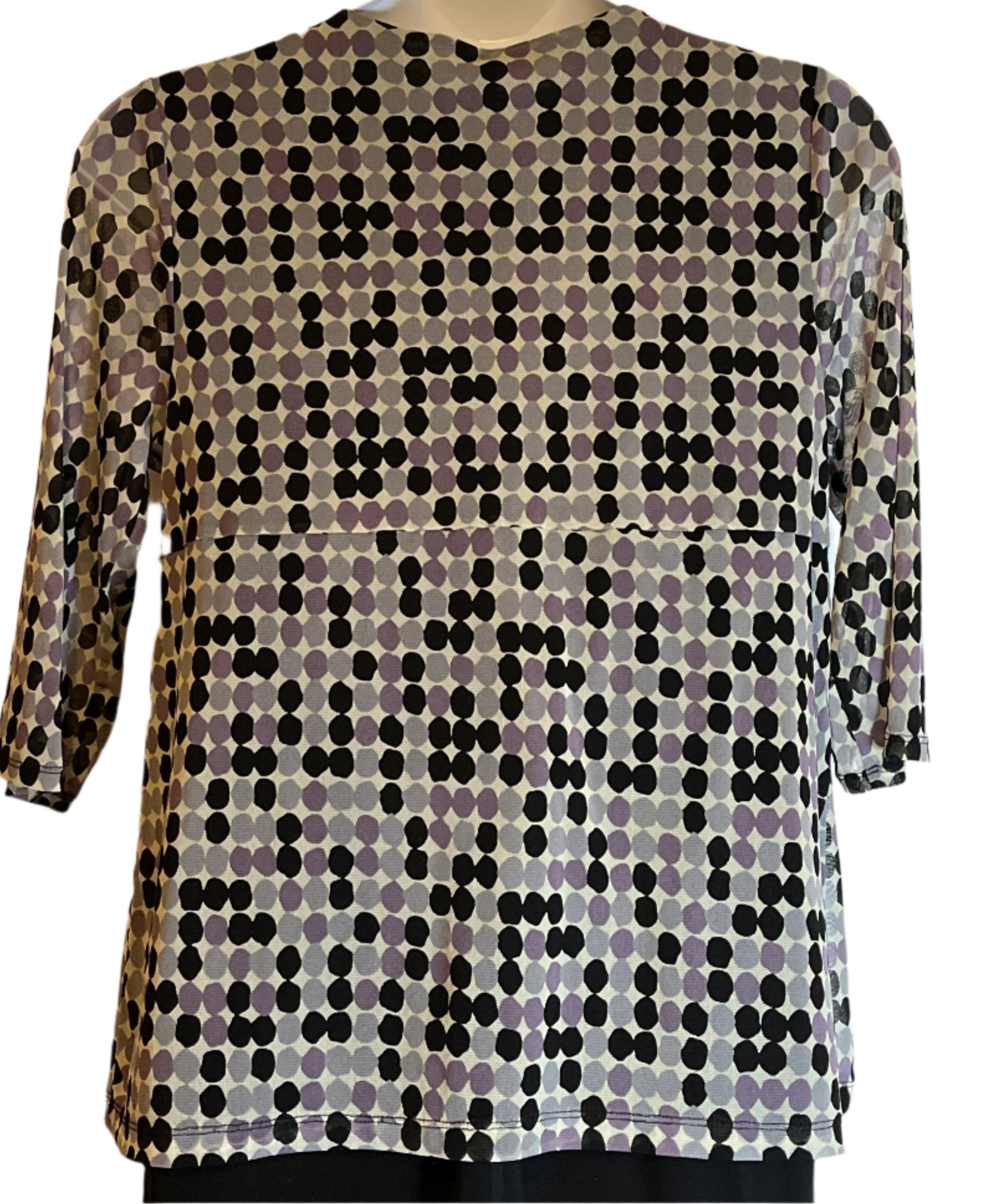 3/4 pull over black, gray, lavender (size 1x) Apt 9 lady’s blouse/Top (size 1x)