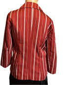 Allegra  Burgundy with White Stripes Open Blazer (Size Medium)