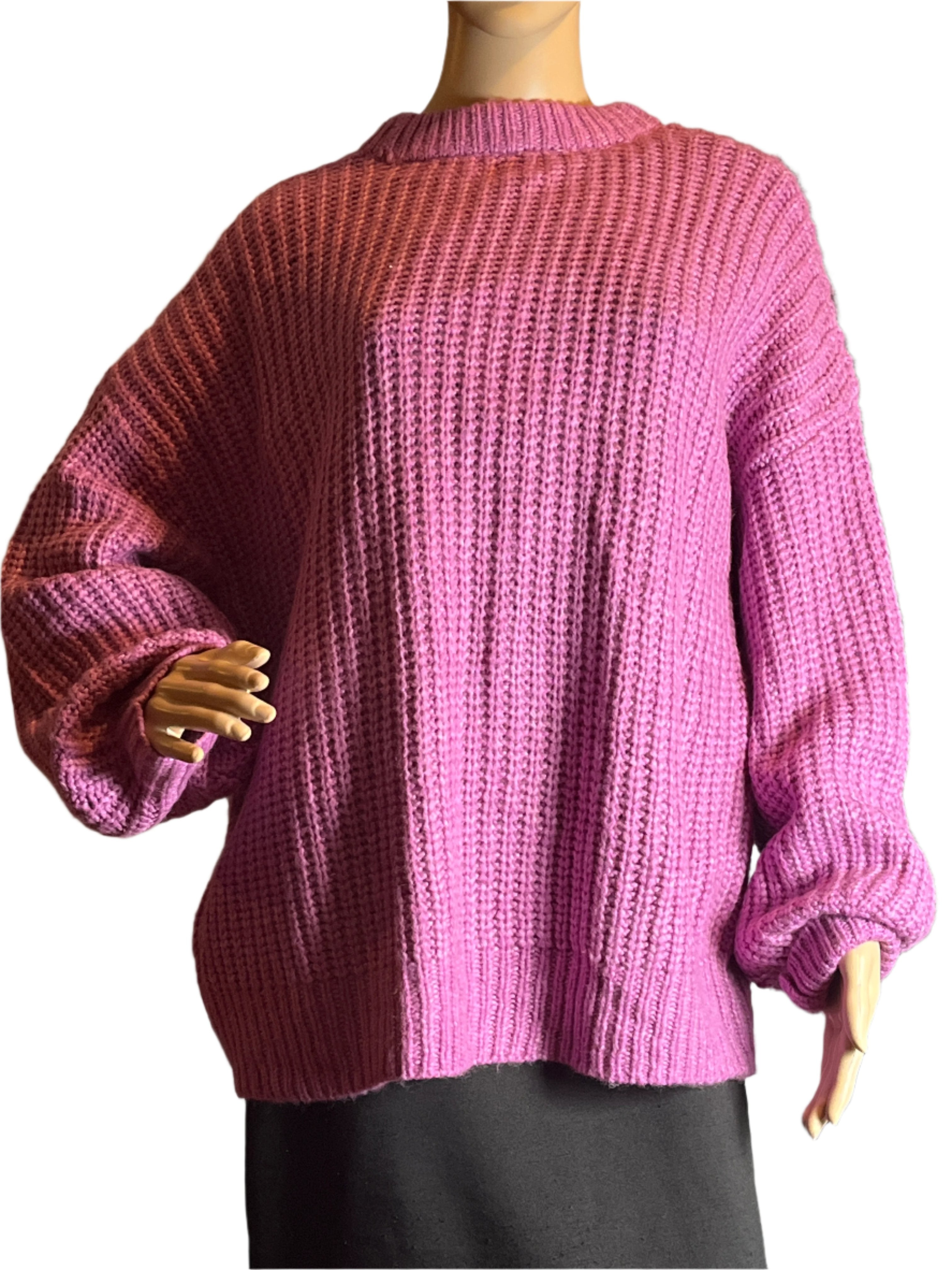 Lavender Crew Neck- Pull over sweater knit sweater (size XXL)