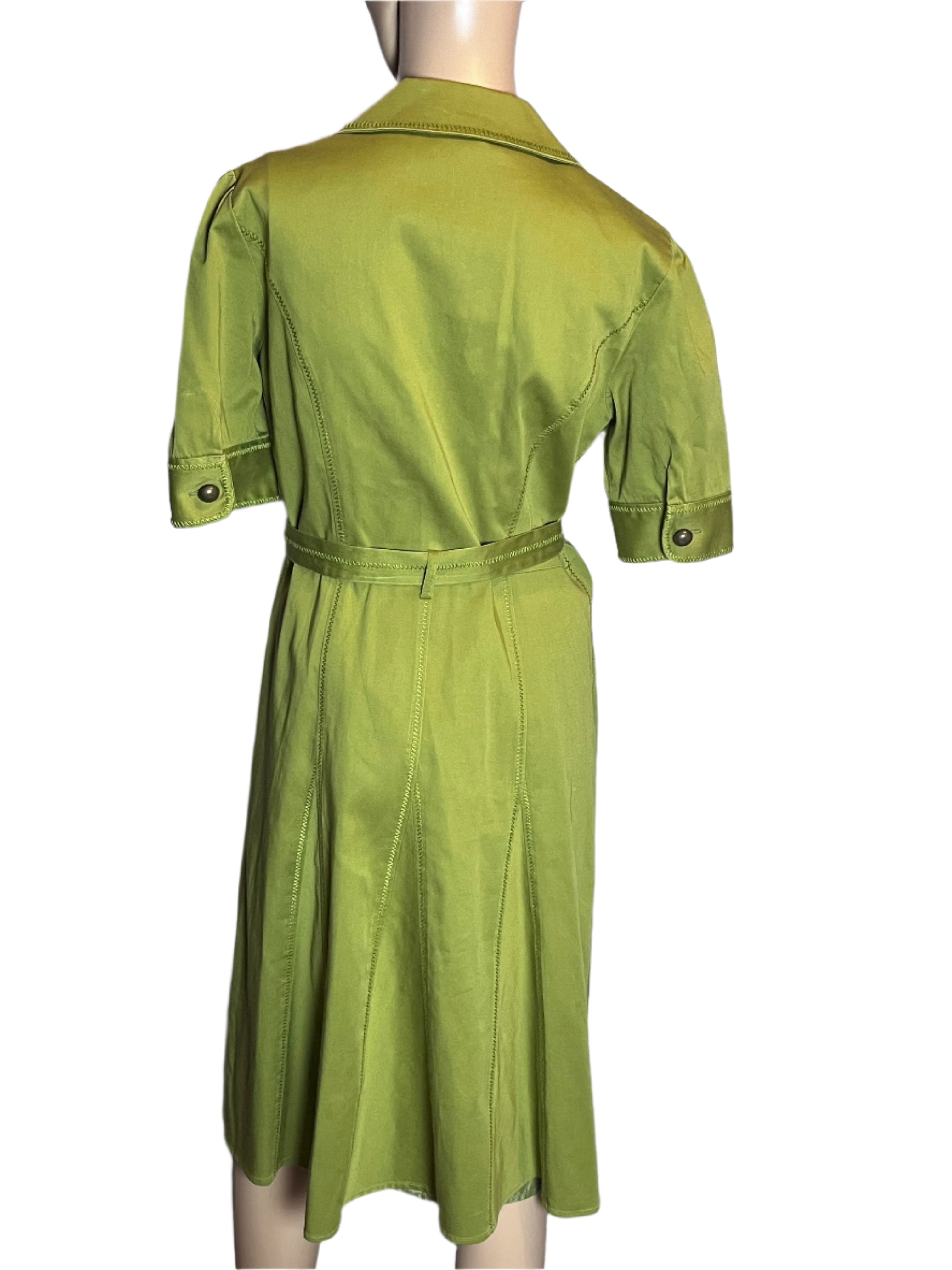 Liz Claiborne Dresses (Size 6) Green Short Sleeves A-Line Dress