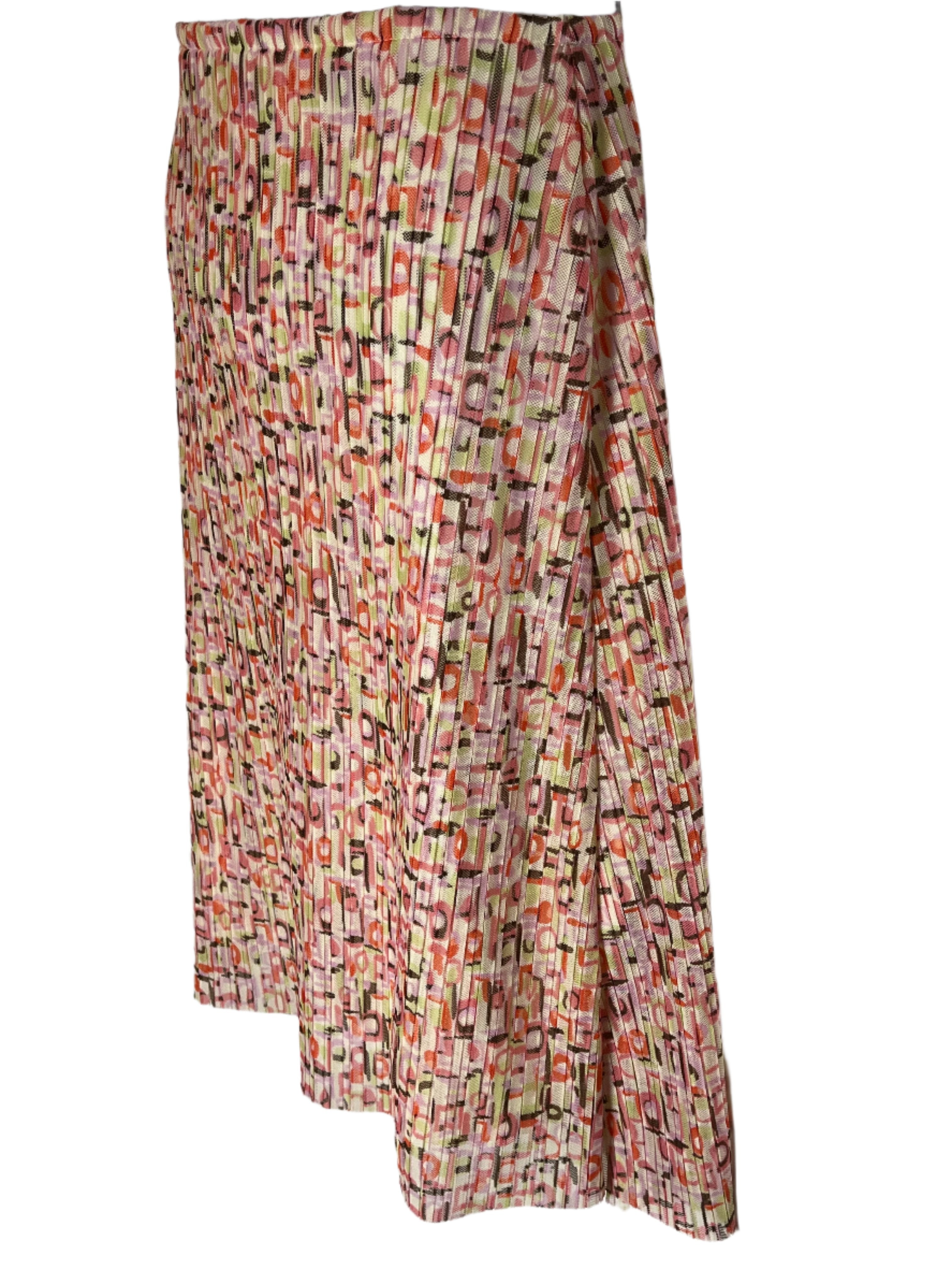 New York & Co Pink/orange and stylish designs A Line Lined Skirt(size Large)