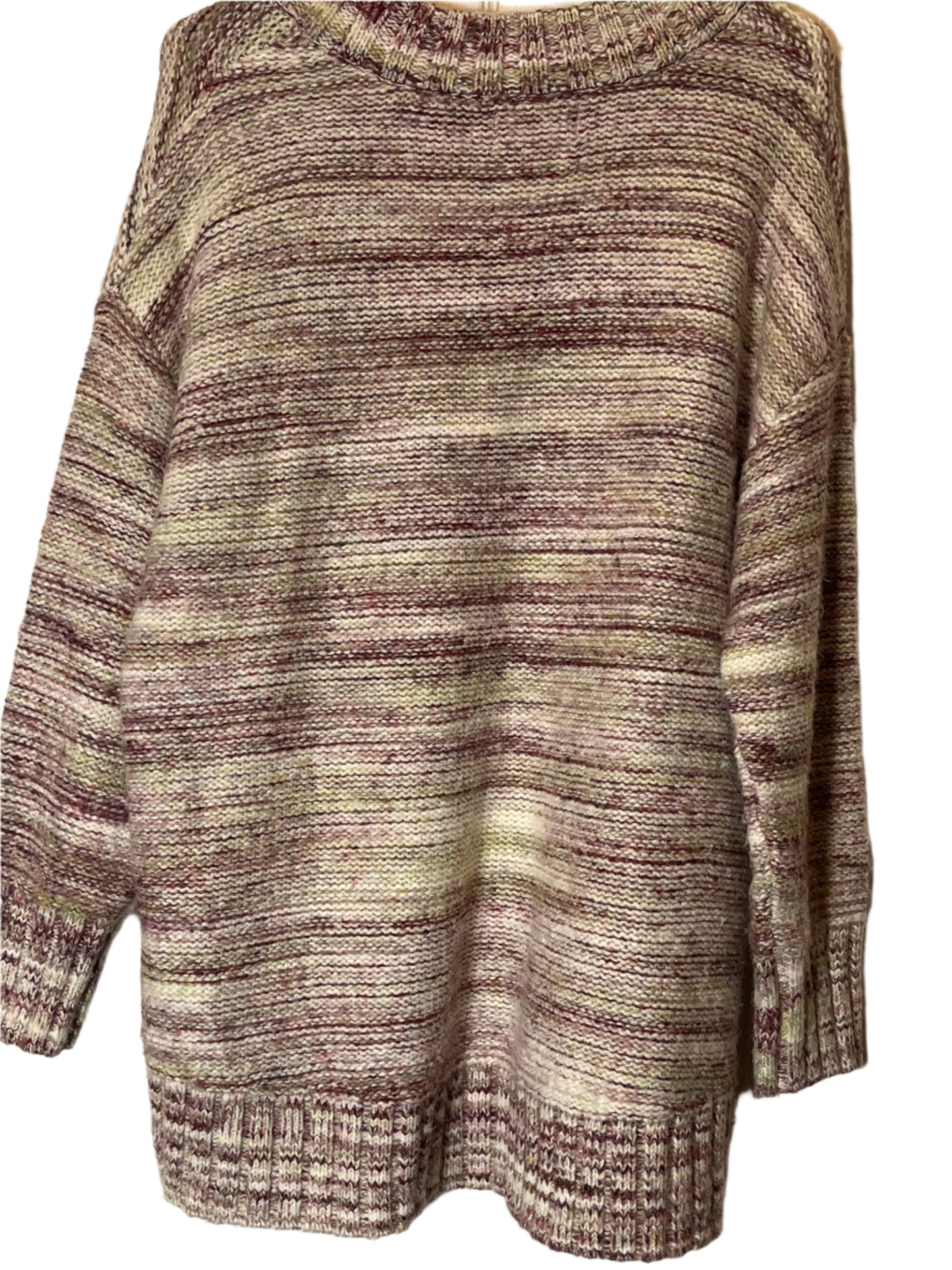 Old Navy Purple/Beige Pull Over Long Sleeves Sweater(Size L)