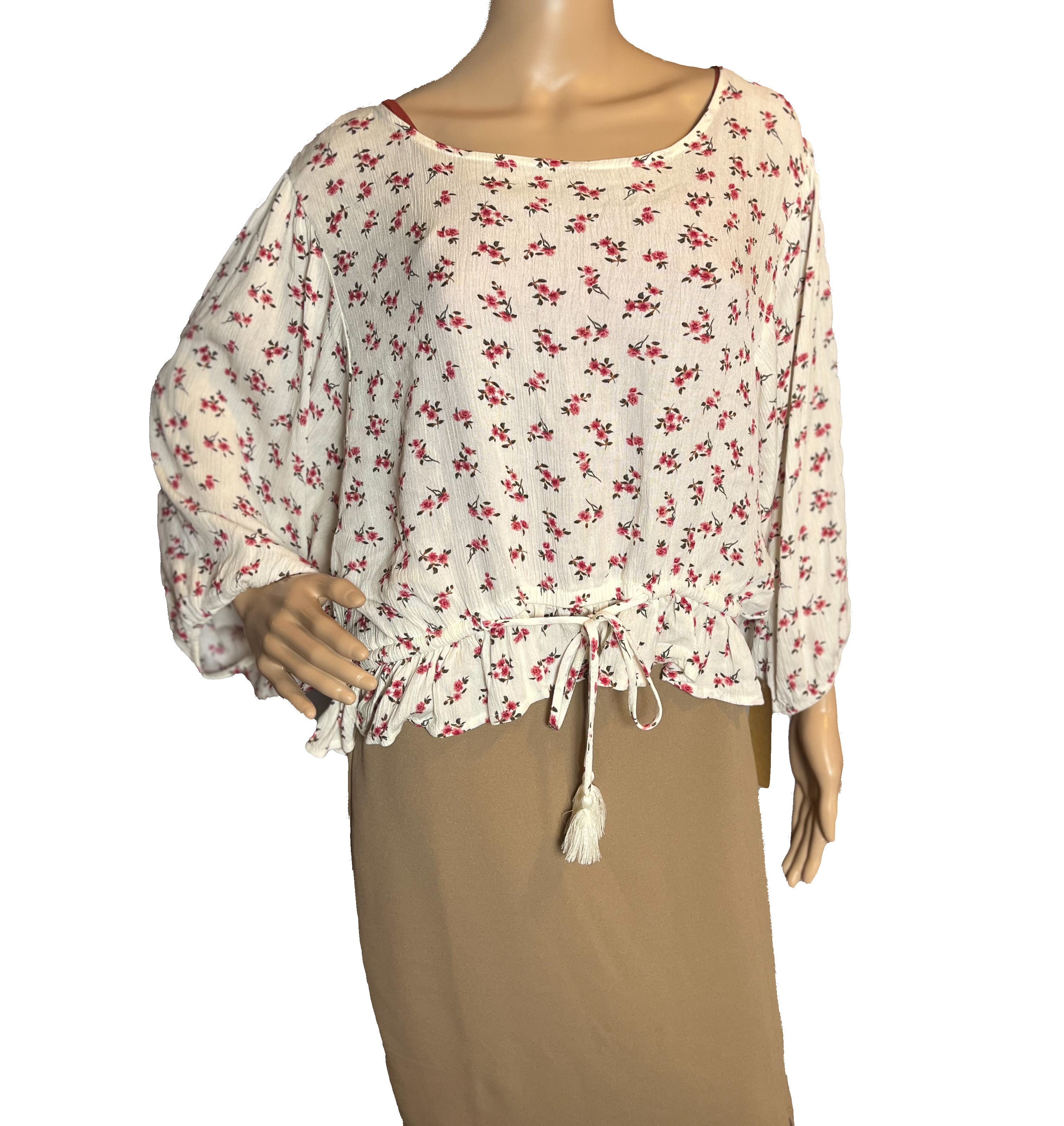 Vanilla Star Low Waist/String belt Beige with floral imprint(size 2x)