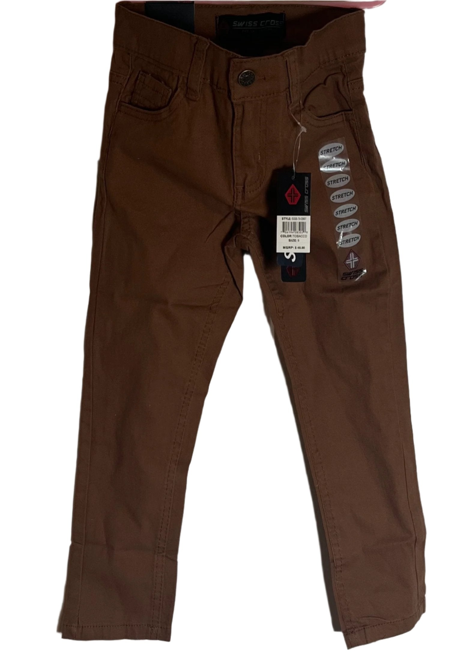 Boy's Brown pockets' Jeans by Swiss Cross(size 8)