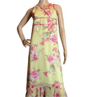 Floral fit and flare stylish yellow dress ( fits smaller).  Size 14