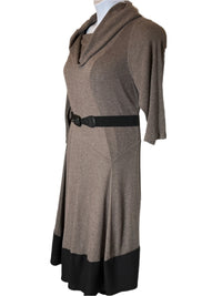 Signature by Robbie Bee Black and Gray turtle neck maxi A Line Dress with belt(size 1x)