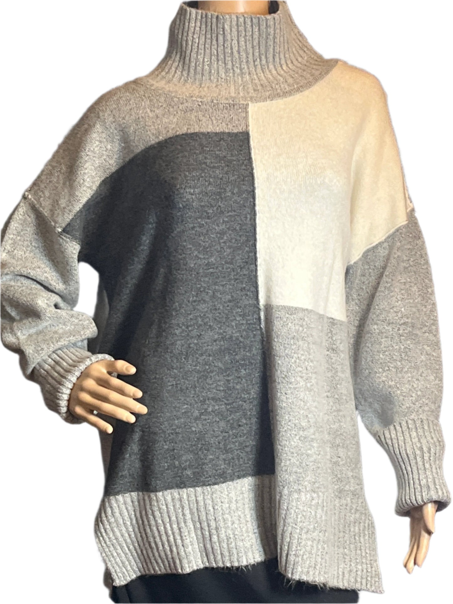 Pull gris chaud, confortable, doux et magnifique (taille Large)