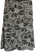 Black and white with floral patterns A Line skirt-Plus (size 3x)