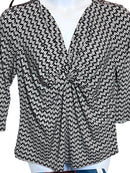 Liz Claiborne Blue/Gray(size XL) Pull over Shirt/Blouse