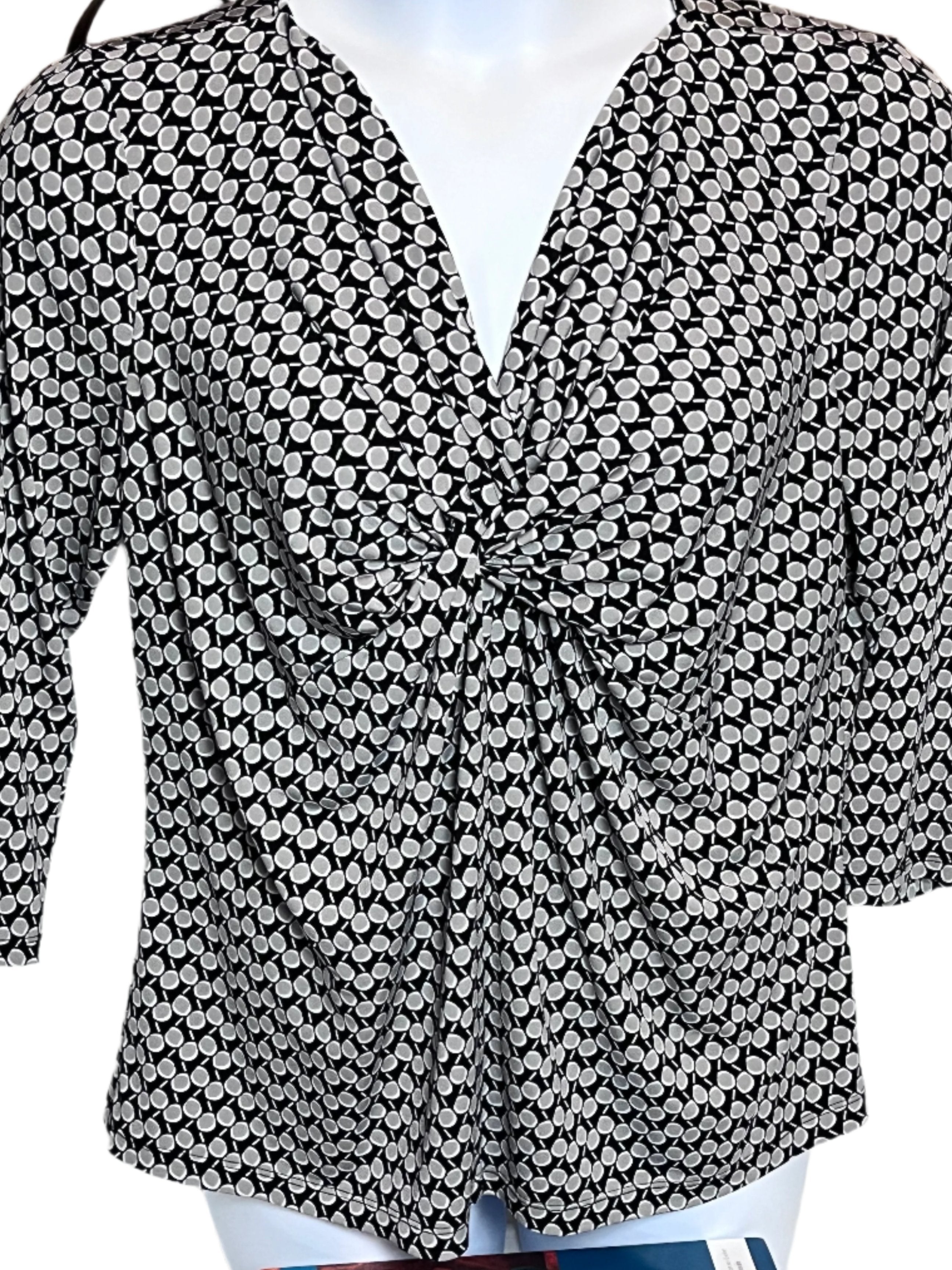 Liz Claiborne Blue/Gray(size XL) Pull over Shirt/Blouse