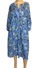 Croft & Barrow (size medium) Blue Designed low waist dress with belt