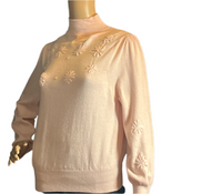 Coco Bleu( Medium)Pink Pull over Crew Neck Long Sleeves Sweater