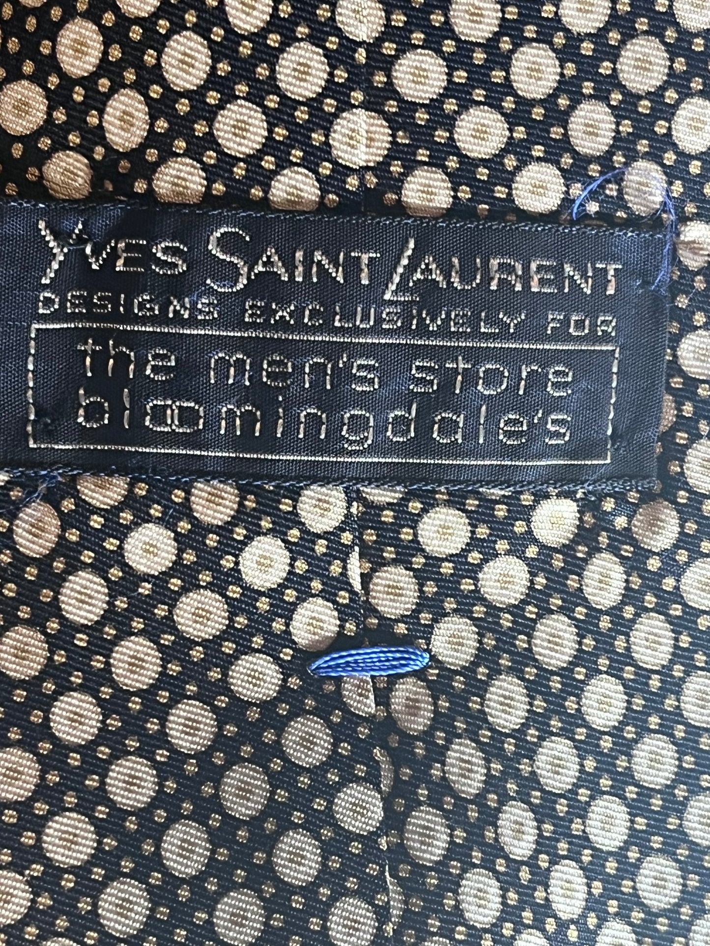 Yves Saint Laurent Men's Neck Tie (Black and Beige)