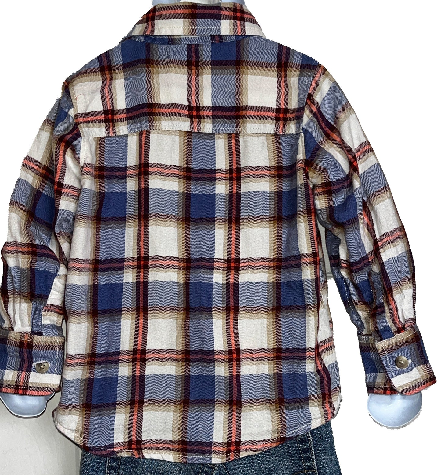 Old Navy( 2T) Multicolored Plaid Flannel like Long Sleeves Shirt