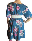 Stylish Floral short sleeves dress (Size 14W), (Belt for illustration only)