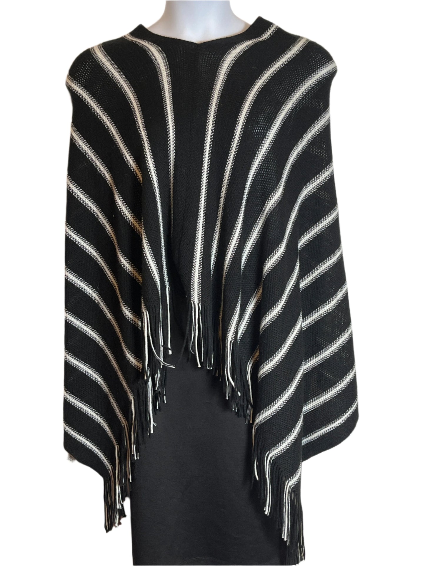 Black and White striped Charter Club Shawl(one size)