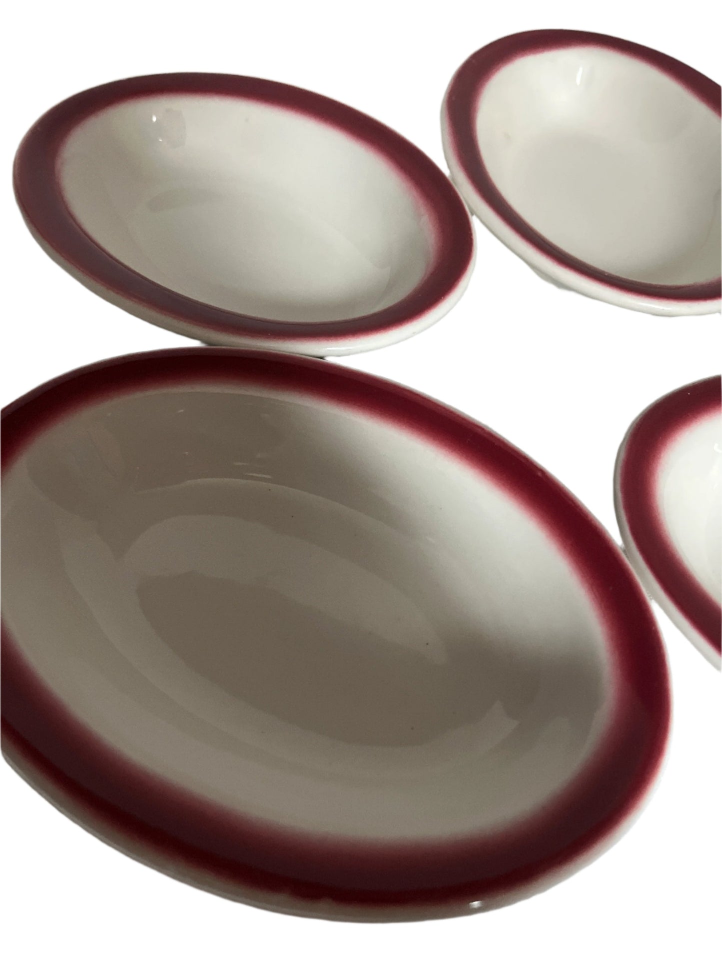 Small Porcelain Dessert serving oval plates(set of 5)