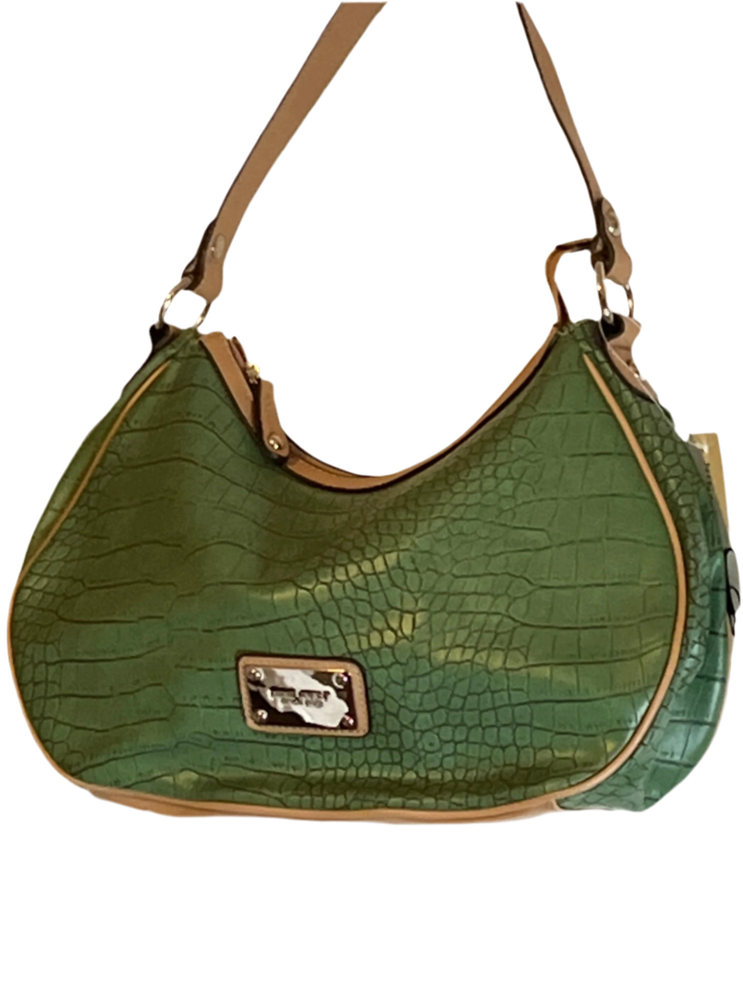 Nine West Green/Beige Over Shoulder Handbag