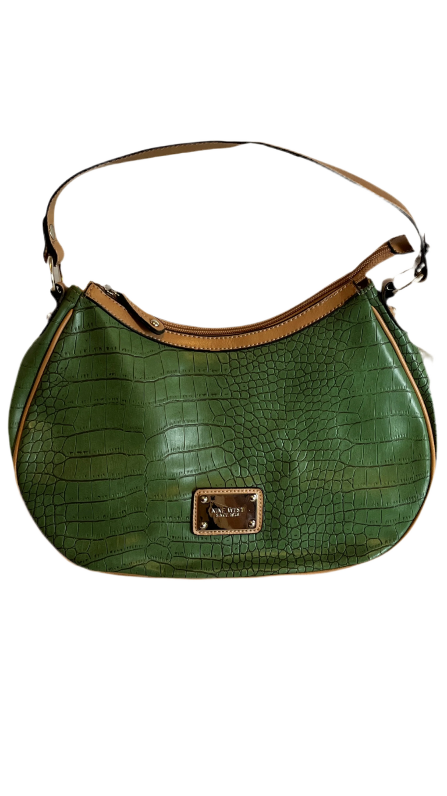 Nine West Green/Beige Over Shoulder Handbag