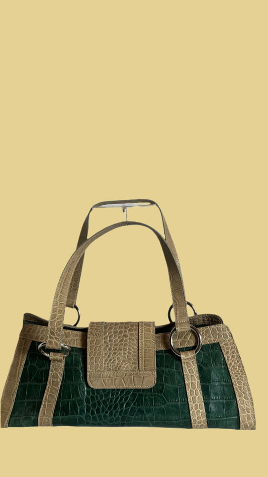 Maurizio Taiuti Green/Beige Handbag from Italy