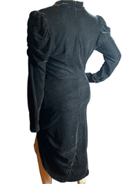 Fashion Nova-Black asymmetrical/velvet like material Long Sleeves Cocktail/Formal Dress(Size Large)