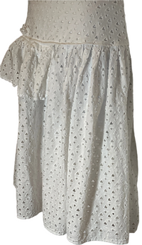 Lane Bryant White Tiered/Ruffled Skirt (Size 22)