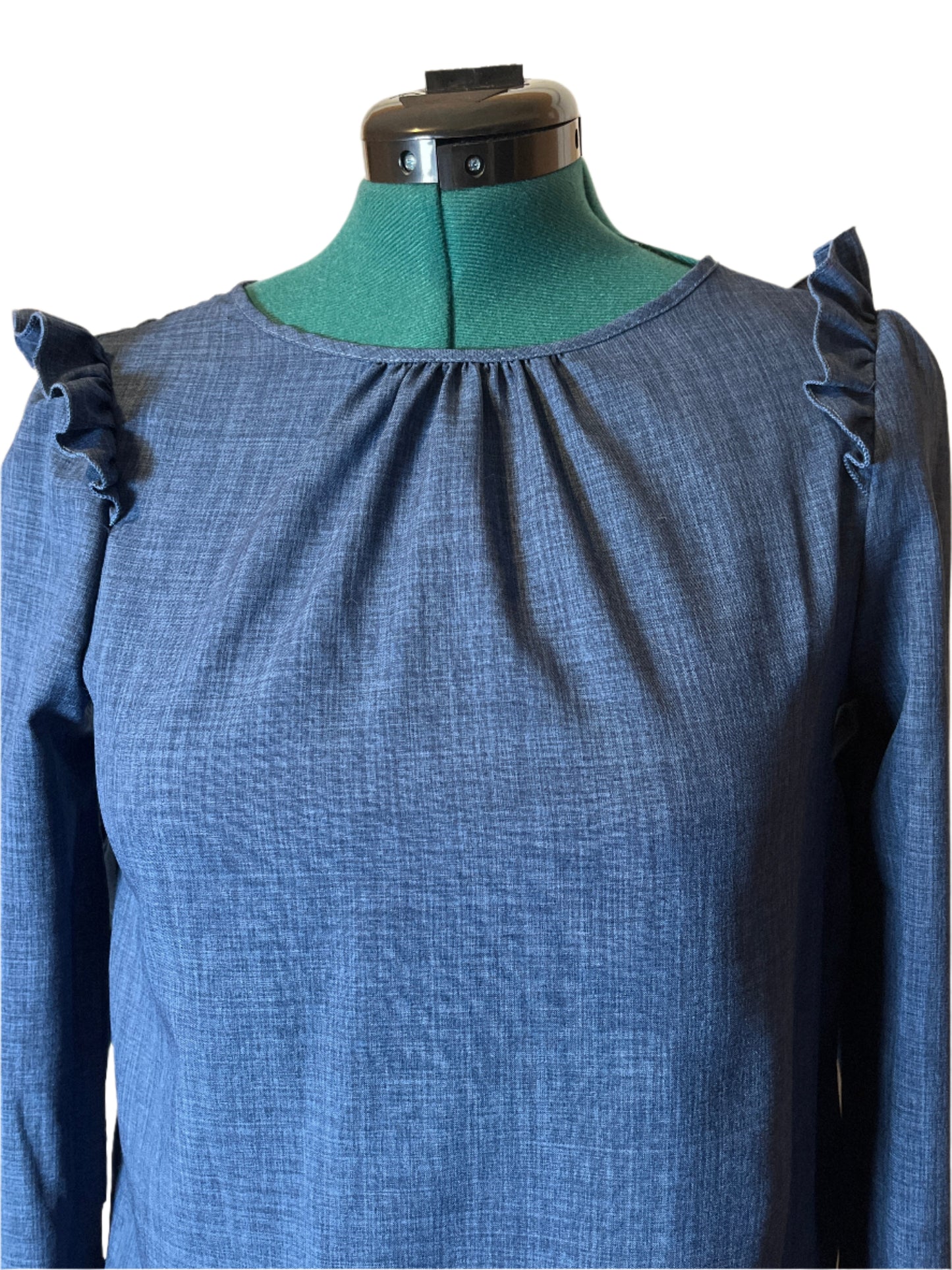 SHEIN Blue Stylish Long sleeves blouse with buttoned back (size small)