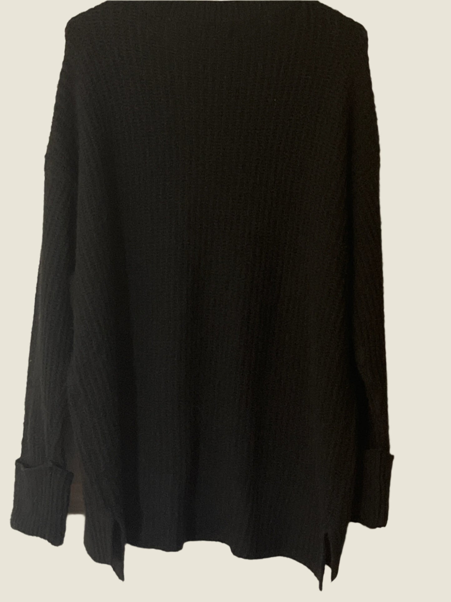 Nine West Black V Neck Pull Over Knitted Sweater( Size 1x)