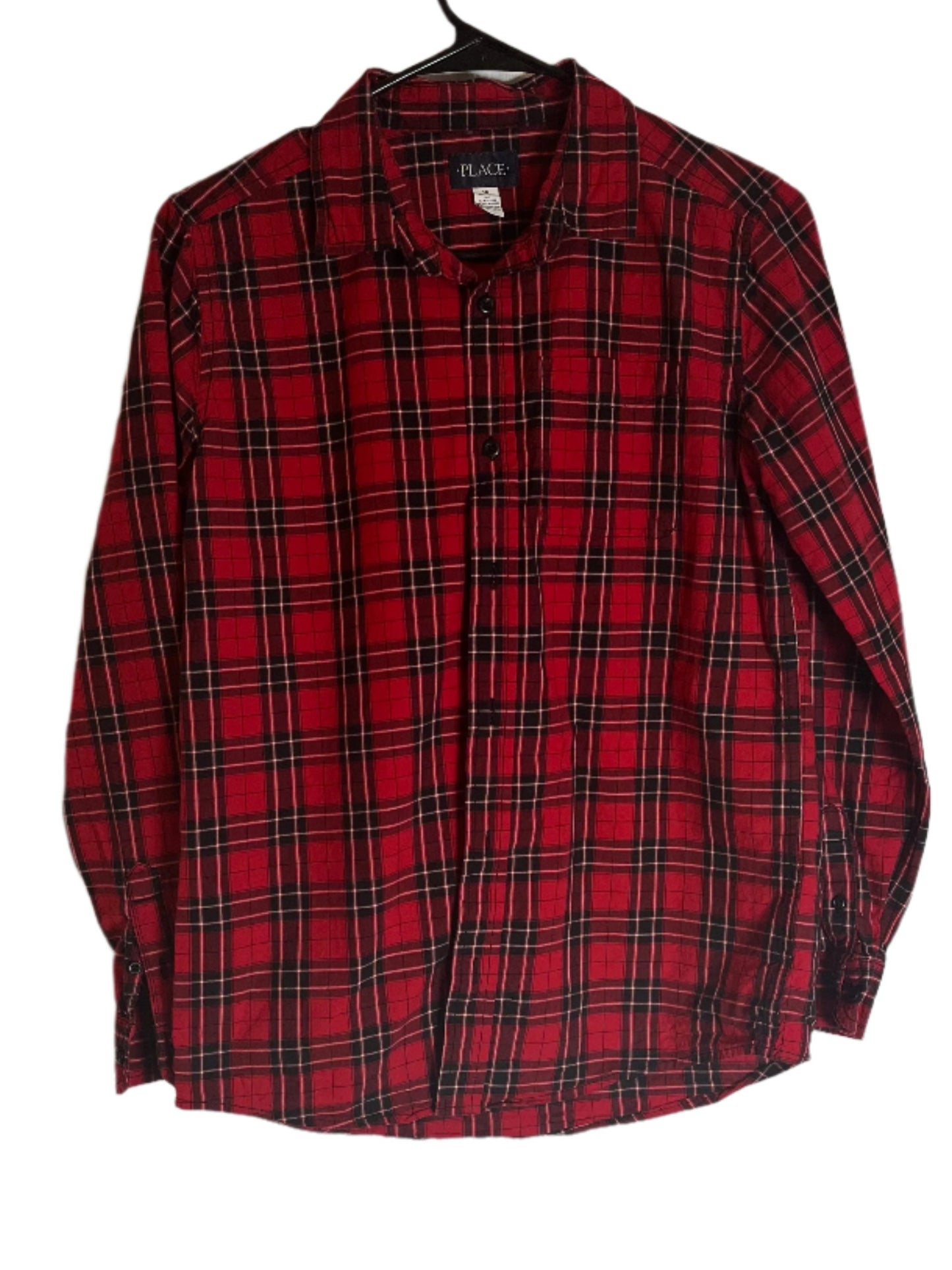 Place Red Plaid long sleeves buttoned boy's shirt (size 16)