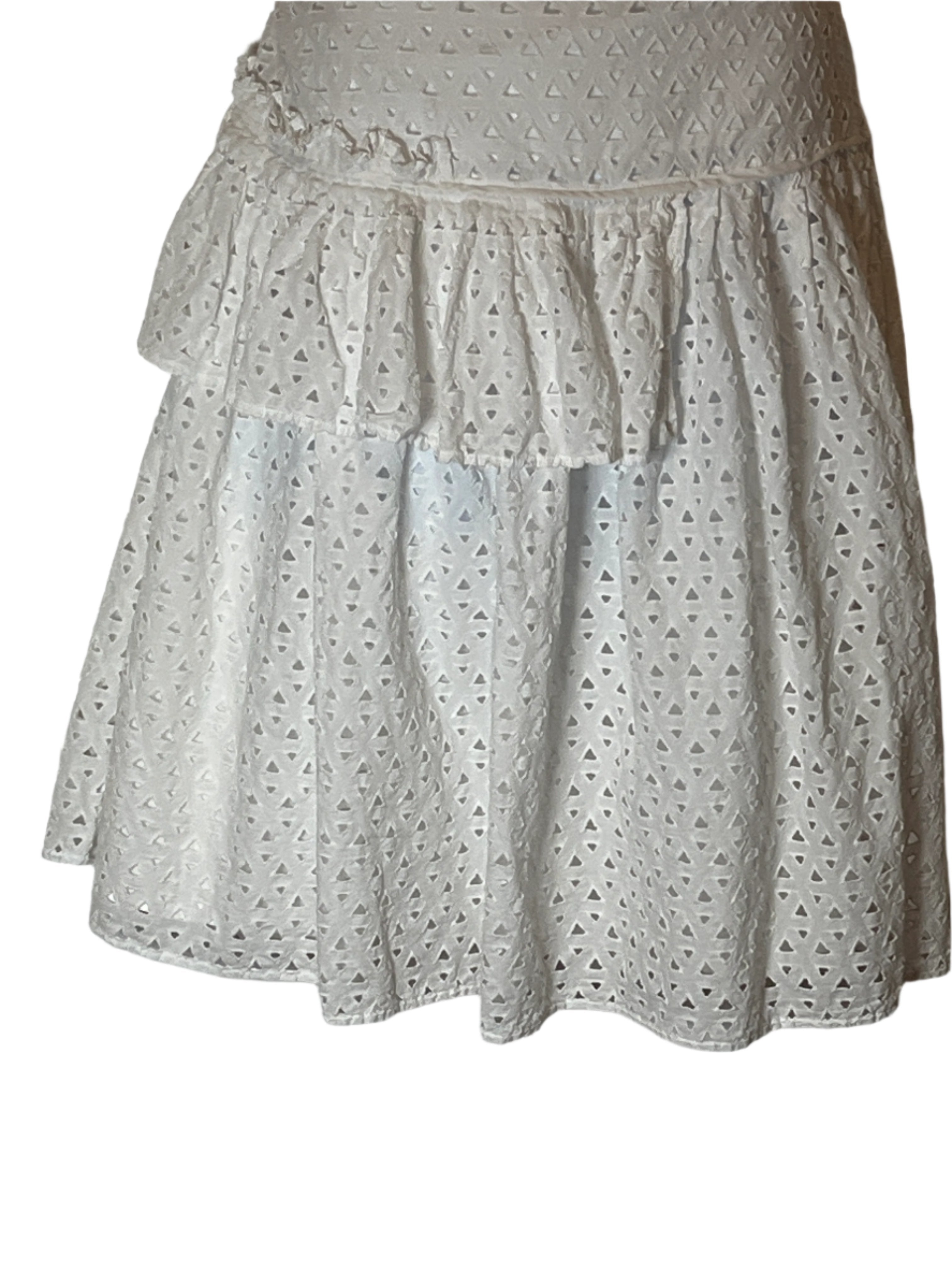 Lane Bryant White Tiered/Ruffled Skirt (Size 22)