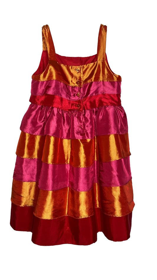 Generations Pink and Orange Tri Layered Ball Gown Dress-Girl (size 6)