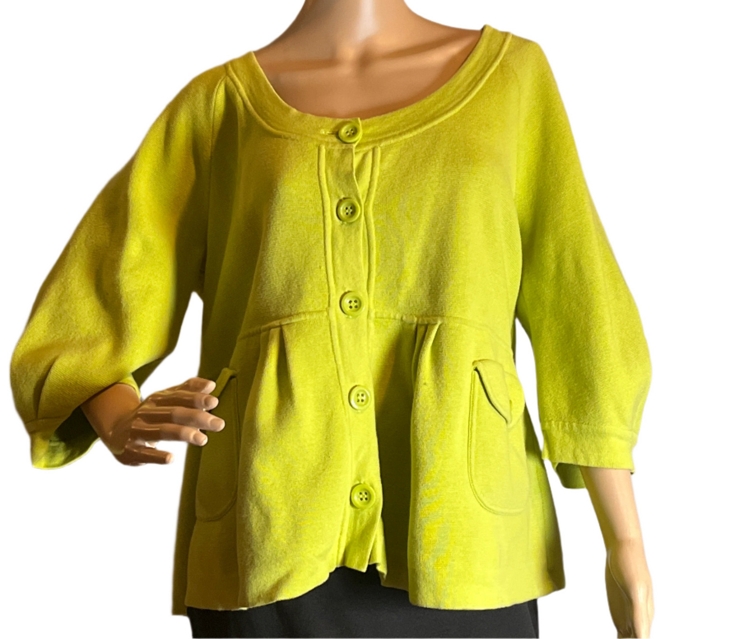 Nine West Green Button Cardigan/Sweater (Size 1X)