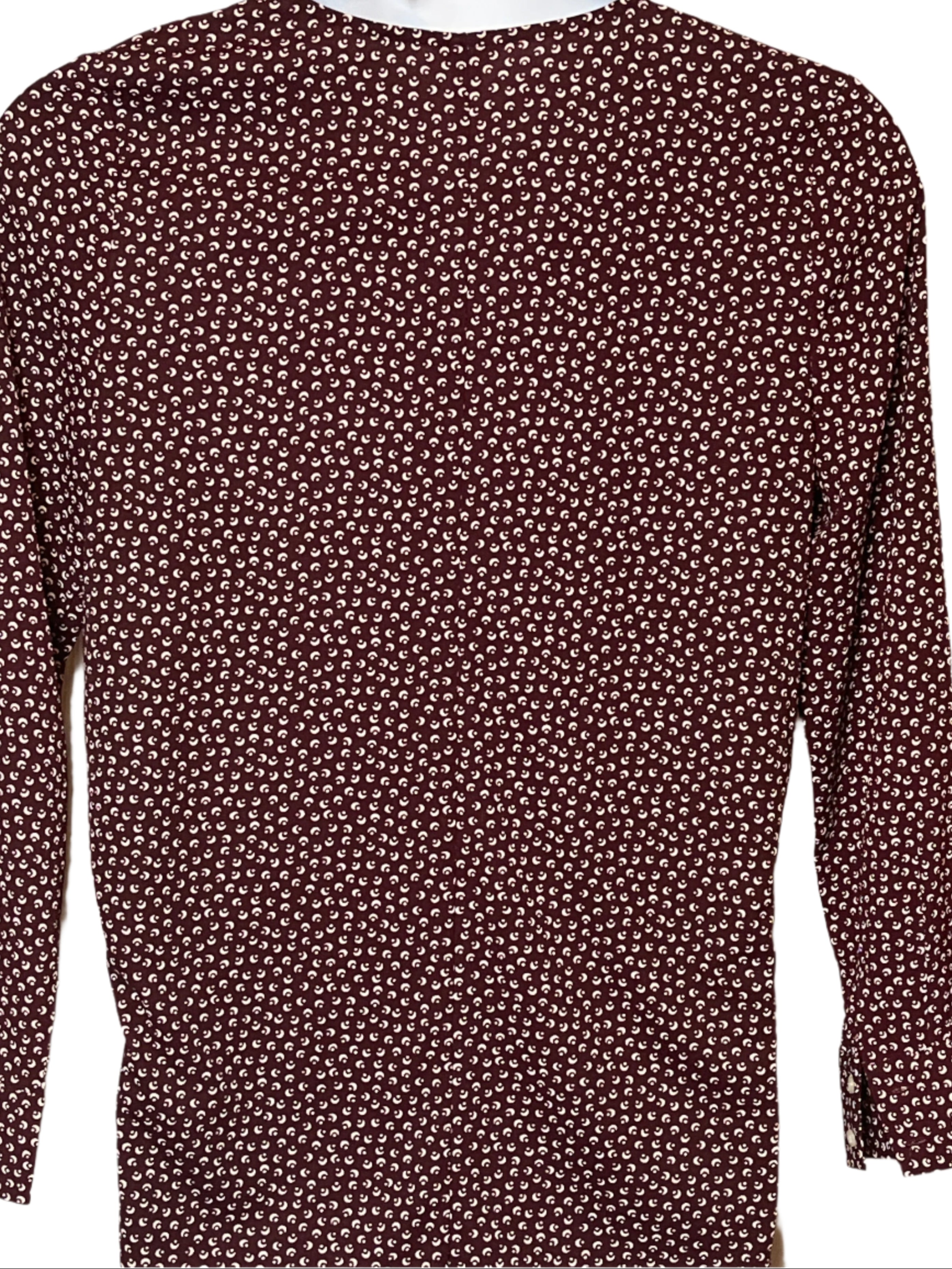 Ann Taylor (Size L) Pullover Burgundy Tunic V-Neck blouse