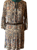 Tommy Hilfiger Multicolored(blue, beige) Boho style dress with Bishop sleeves (wide sleeves)