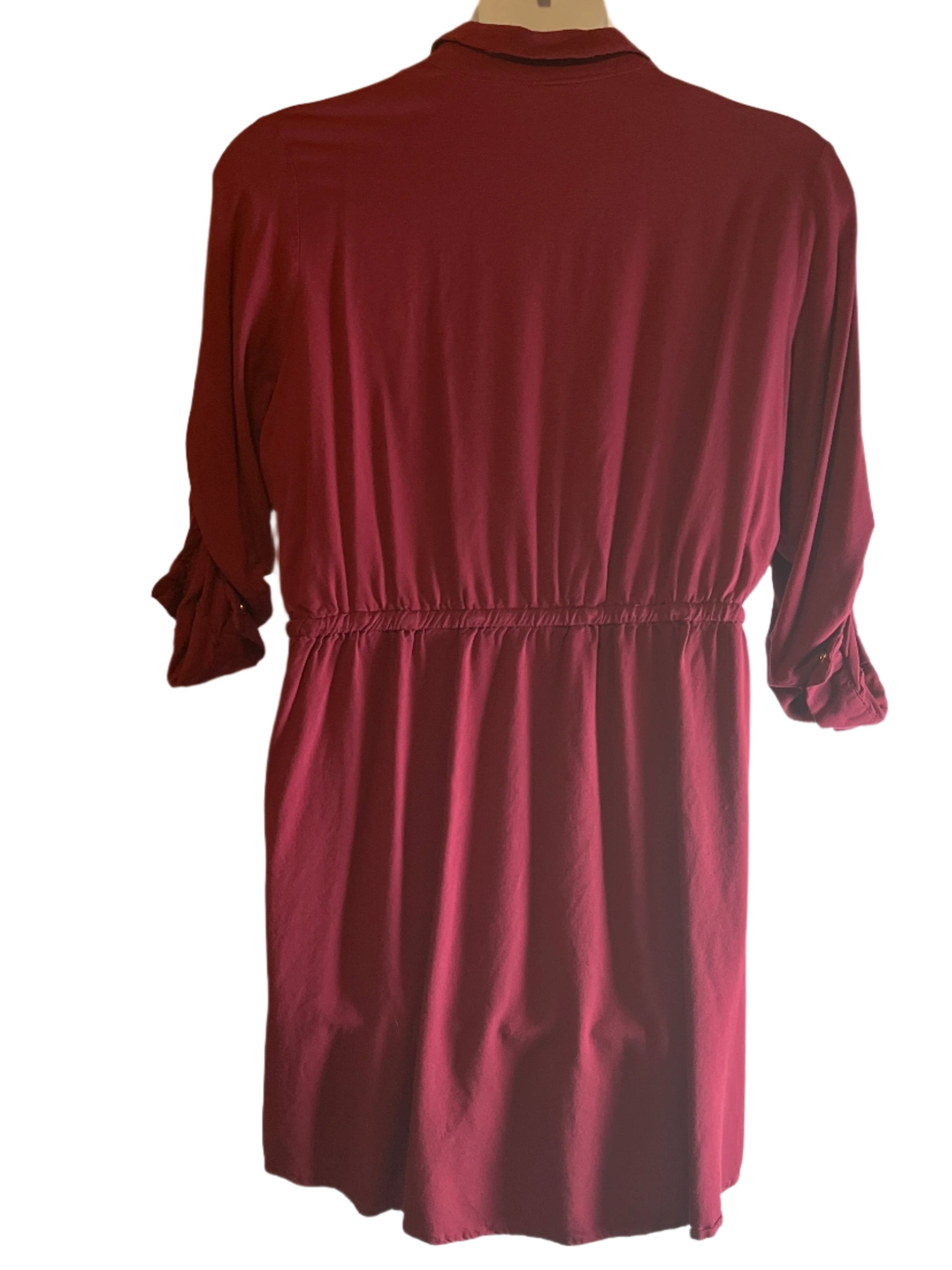 Louise Paris (size 2x) Burgundy Dropped Waist Dress