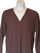 Ann Taylor (Size L) Pullover Burgundy Tunic V-Neck blouse